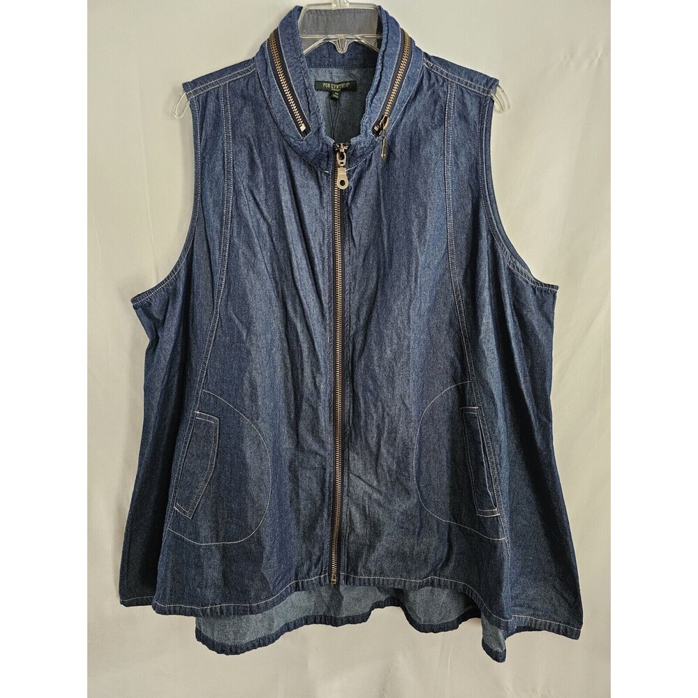For Cynthia Top Womens Blue Jean Denim Shirt 100% Cotton Size 2X - Picture 2 of 7